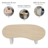 Mesa Escritorio Organica 200X90 cm E Balcão 3 Gavetas 2 Portas 161 cm Carvalho Branco Artany