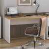 Mesa Escritorio Tampo Tamburato 120 cm Olmo Branco Artany