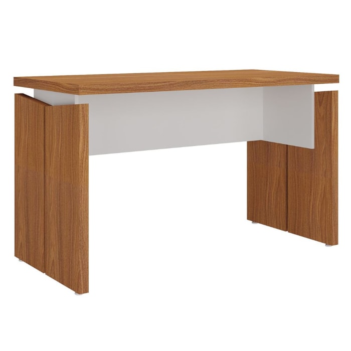 Mesa Escritorio Tampo Tamburato 125 cm Freijo Branco Artany