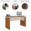 Mesa Escritorio Tampo Tamburato 125 cm Freijo Branco Artany