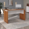 Mesa Escritorio Tampo Tamburato 125 cm Freijo Branco Artany