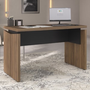 Mesa Escritorio Tampo Tamburato 125 cm Nogal Preto Artany