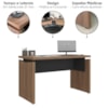 Mesa Escritorio Tampo Tamburato 125 cm Nogal Preto Artany