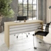 Mesa Escritorio Tampo Tamburato 136x60 cm Carvalho Branco Artany