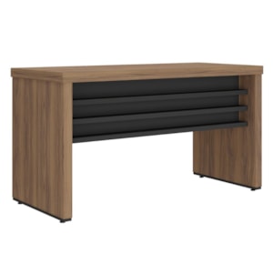 Mesa Escritorio Tampo Tamburato 136x60 cm Nogal Preto Artany