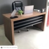 Mesa Escritorio Tampo Tamburato 136x60 cm Nogal Preto Artany