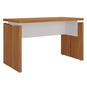 Mesa Escritorio Tampo Tamburato 145 cm Freijo Branco Artany