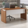 Mesa Escritorio Tampo Tamburato 145 cm Freijo Branco Artany