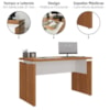 Mesa Escritorio Tampo Tamburato 145 cm Freijo Branco Artany