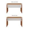 Mesa Escritorio Tampo Tamburato 145 cm Freijo Branco Artany