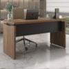 Mesa Escritorio Tampo Tamburato 145 cm Nogal Preto Artany