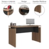 Mesa Escritorio Tampo Tamburato 145 cm Nogal Preto Artany