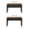 Mesa Escritorio Tampo Tamburato 145 cm Nogal Preto Artany