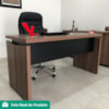 Mesa Escritorio Tampo Tamburato 145 cm Nogal Preto Artany