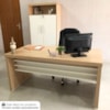 Mesa Escritorio Tampo Tamburato 159x80 cm Carvalho Branco Artany
