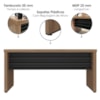 Mesa Escritorio Tampo Tamburato 159x80 cm Nogal Preto Artany