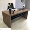 Mesa Escritorio Tampo Tamburato 159x80 cm Nogal Preto Artany