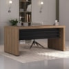 Mesa Escritorio Tampo Tamburato 159x80 cm Nogal Preto Artany