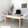 Mesa Escritorio Tampo Tamburato 205x91 cm Carvalho Branco Artany