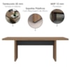 Mesa Escritorio Tampo Tamburato 205x91 cm Nogal Preto Artany