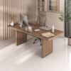 Mesa Escritorio Tampo Tamburato 205x91 cm Nogal Preto Artany