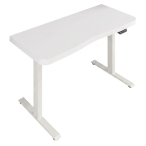 Mesa Escritorio Tampo Tamburato Com Regulagem de Altura 135X60 cm Branco Artany