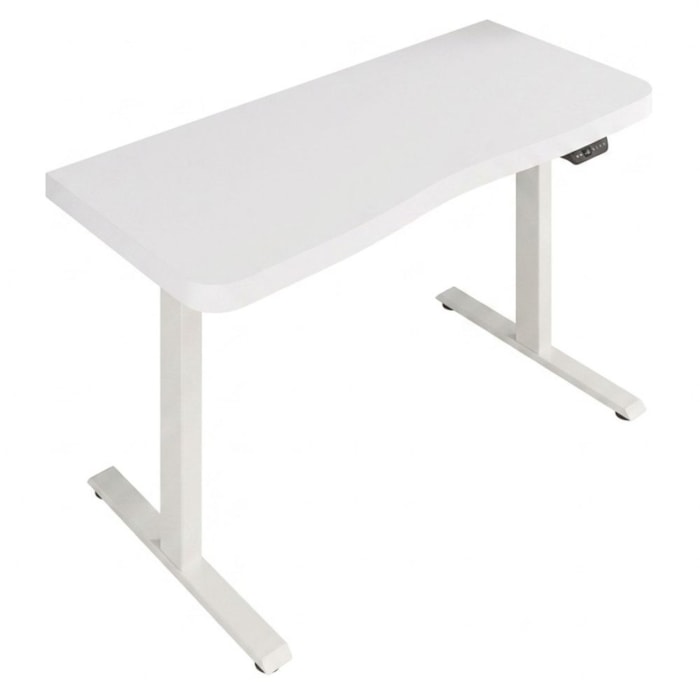 Mesa Escritorio Tampo Tamburato Com Regulagem de Altura 135X60 cm Branco Artany