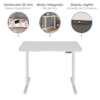 Mesa Escritorio Tampo Tamburato Com Regulagem de Altura 135X60 cm Branco Artany