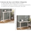 Mesa Escritorio Tampo Tamburato Com Regulagem de Altura 135X60 cm Branco Artany