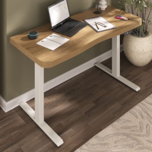 Mesa Escritorio Tampo Tamburato Com Regulagem de Altura 135X60 cm Olmo Artany