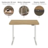 Mesa Escritorio Tampo Tamburato Com Regulagem de Altura 135X60 cm Olmo Artany