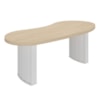 Mesa Escritorio Tampo Tamburato Organica 200x90 cm Carvalho Branco Artany