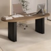 Mesa Escritorio Tampo Tamburato Organica 200x90 cm Nogal Preto Artany