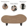 Mesa Escritorio Tampo Tamburato Organica 200x90 cm Nogal Preto Artany