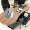 Mesa Escritorio Tampo Tamburato Organica 200x90 cm Nogal Preto Artany
