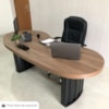Mesa Escritorio Tampo Tamburato Organica 200x90 cm Nogal Preto Artany