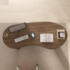 Mesa Escritorio Tampo Tamburato Organica 200x90 cm Nogal Preto Artany