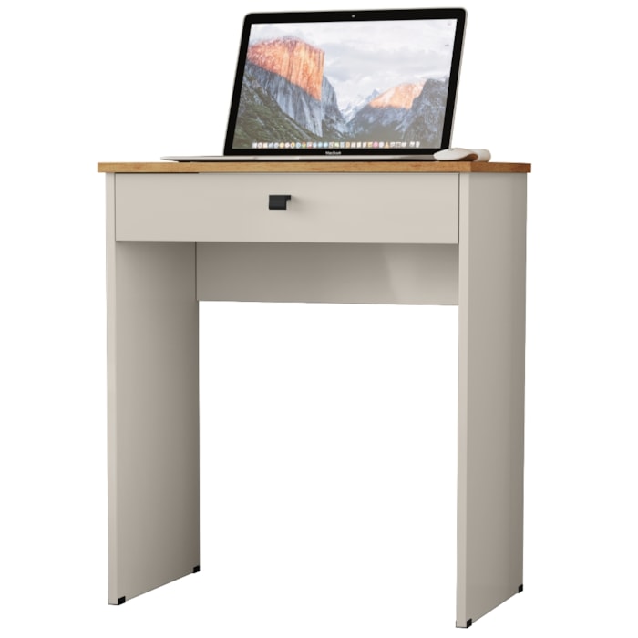 Mesa Escrivaninha 1 Gaveta 68 cm Essencial Cedro Areia RUDK