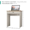 Mesa Escrivaninha 1 Gaveta 68 cm Essencial Cedro Areia RUDK