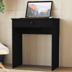 Mesa Escrivaninha 1 Gaveta 68 cm Essencial Preto RUDK