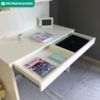 Mesa Escrivaninha 1 Gaveta Com Painel 100 cm Branco Artany