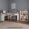 Mesa Escrivaninha 1 Gaveta E Estante 10 Nichos Branco ARLY