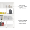Mesa Escrivaninha 1 Gaveta E Estante 10 Nichos Branco ARLY