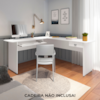 Mesa Escrivaninha 1 Gaveta E Estante 10 Nichos Branco ARLY