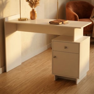 Mesa Escrivaninha 1 Porta 1 Gaveta B33 122 cm Branco NOVAM