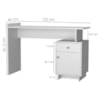 Mesa Escrivaninha 1 Porta 1 Gaveta B33 122 cm Branco NOVAM
