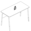 Mesa Escrivaninha 120 cm 27989 Hanover Branco Artesano