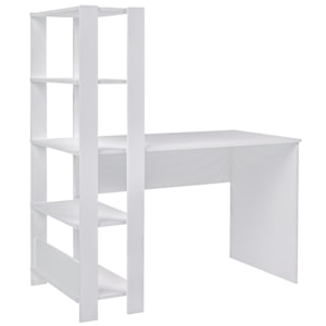 Mesa Escrivaninha 134X120 cm 3 Prateleiras Branco ARLY
