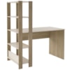 Mesa Escrivaninha 134X120 cm 3 Prateleiras Off White Carvalho ARLY