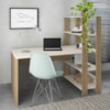 Mesa Escrivaninha 134X120 cm 3 Prateleiras Off White Carvalho ARLY